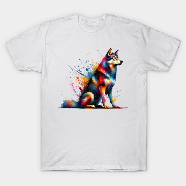 Czechoslovakian Vlcak in Vivid Splash Art Style T-Shirt by ArtRUs